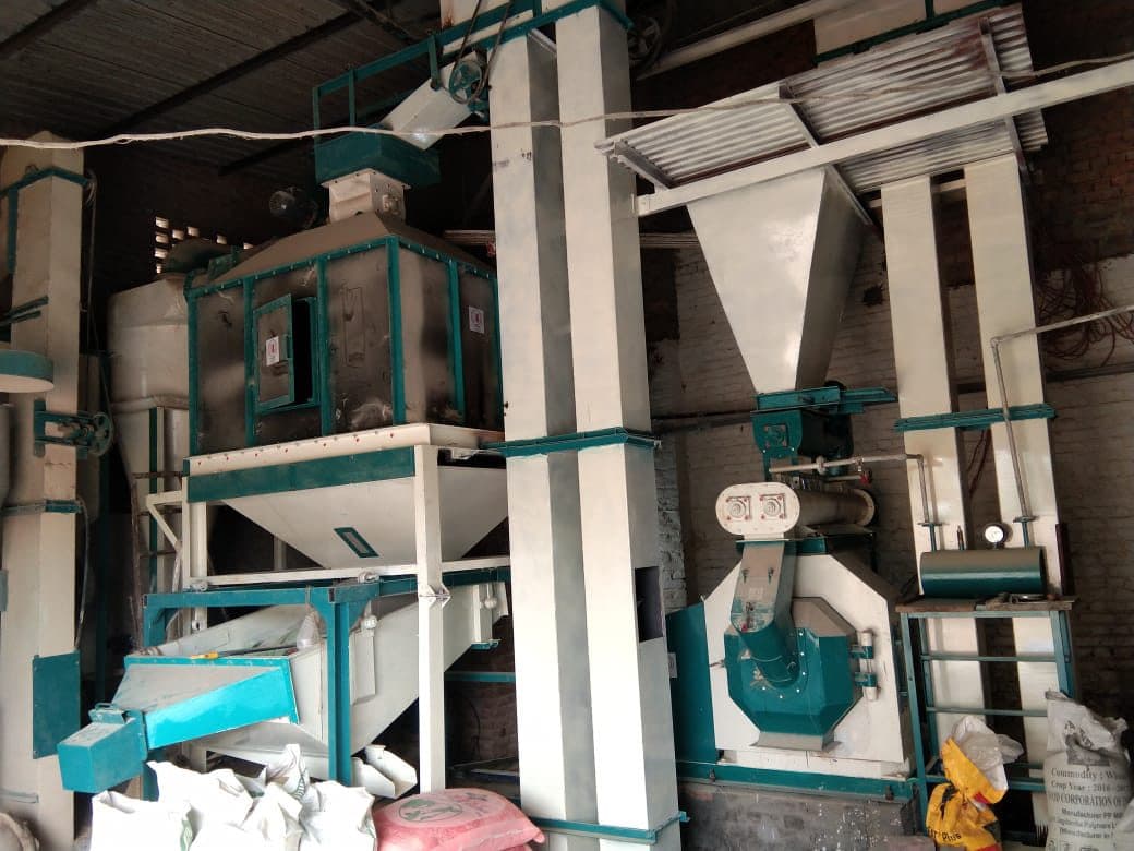Pellet press and elevators at the Milk Kranti feed plant